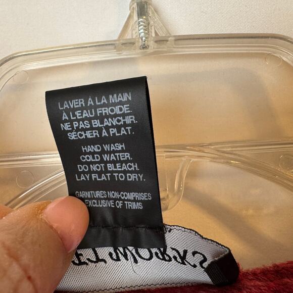 Soft Works Marled Red Asymmetrical Button Shoulder Knit Top Size S/P - Picture 6 of 7